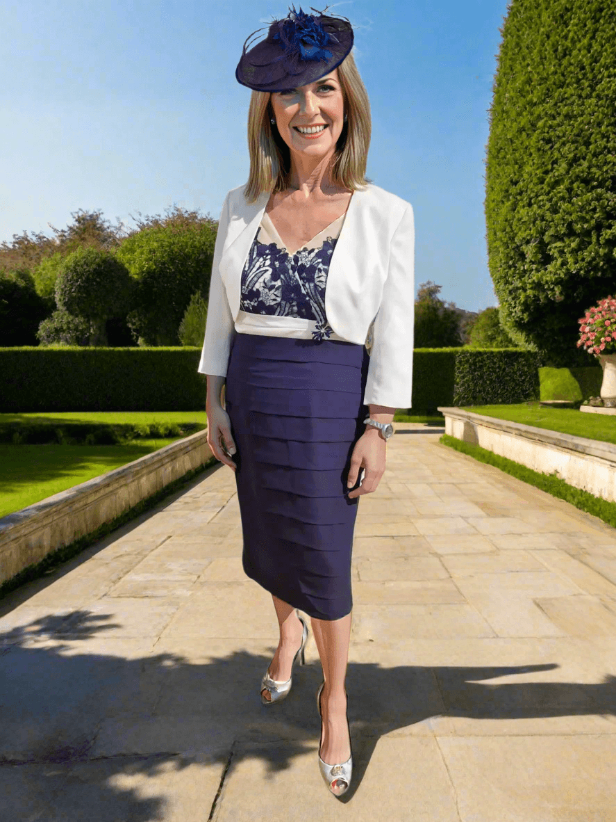 Condici Dress & Jacket 71161 Navy - Signature Dress