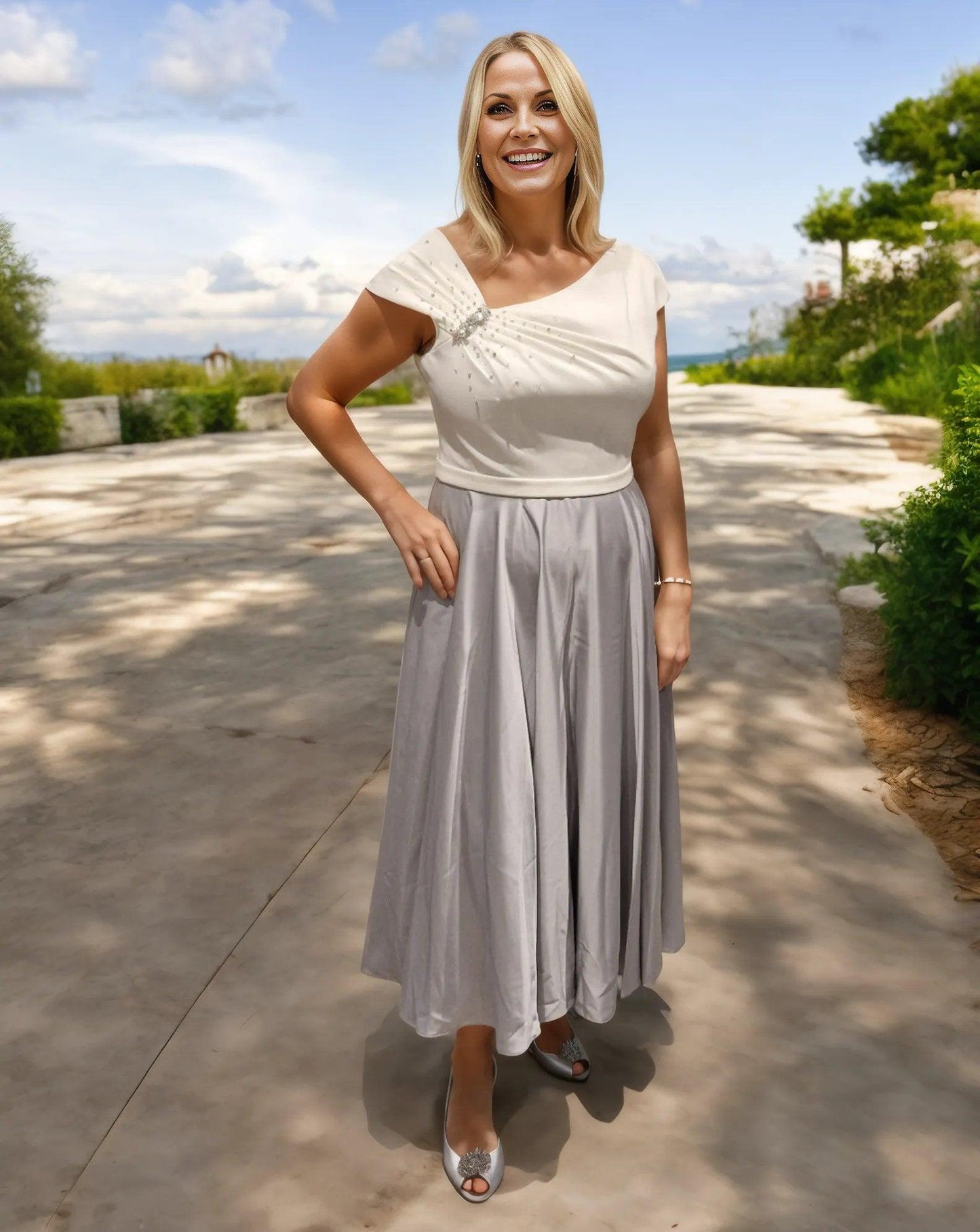 John Charles Dress Silver 27009A - Signature Dress