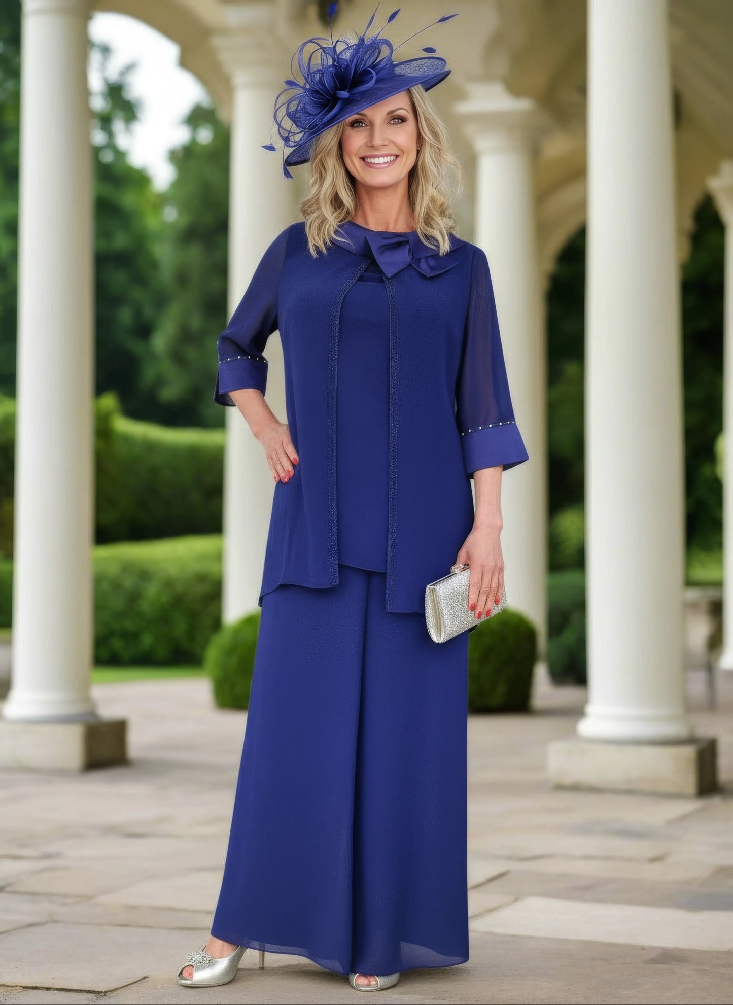 Lizabella 7231 blue Mother of the bride trouser suit - Signature Dress
