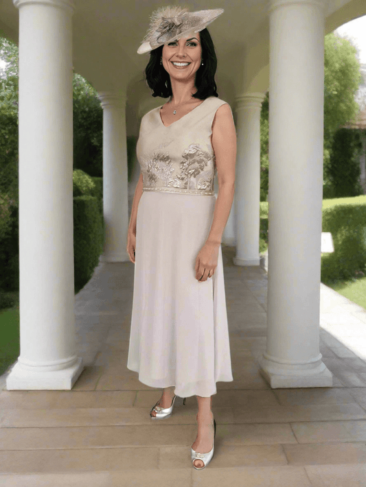 Lizabella Dress 7270 stone - Signature Dress