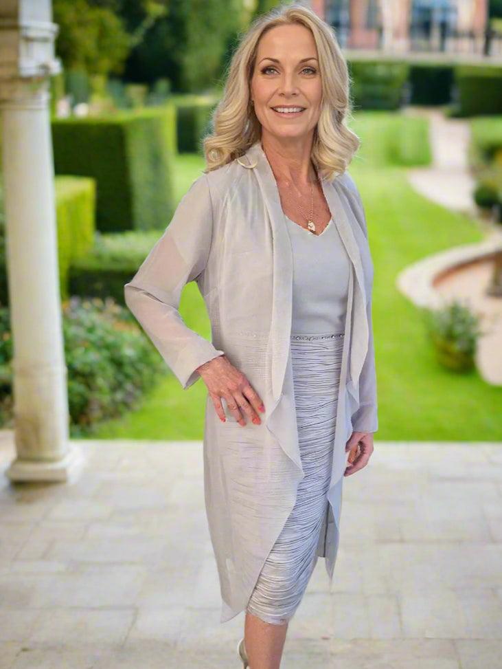 Lizabella Dress and Jacket Silver 2357 - Signature Dress