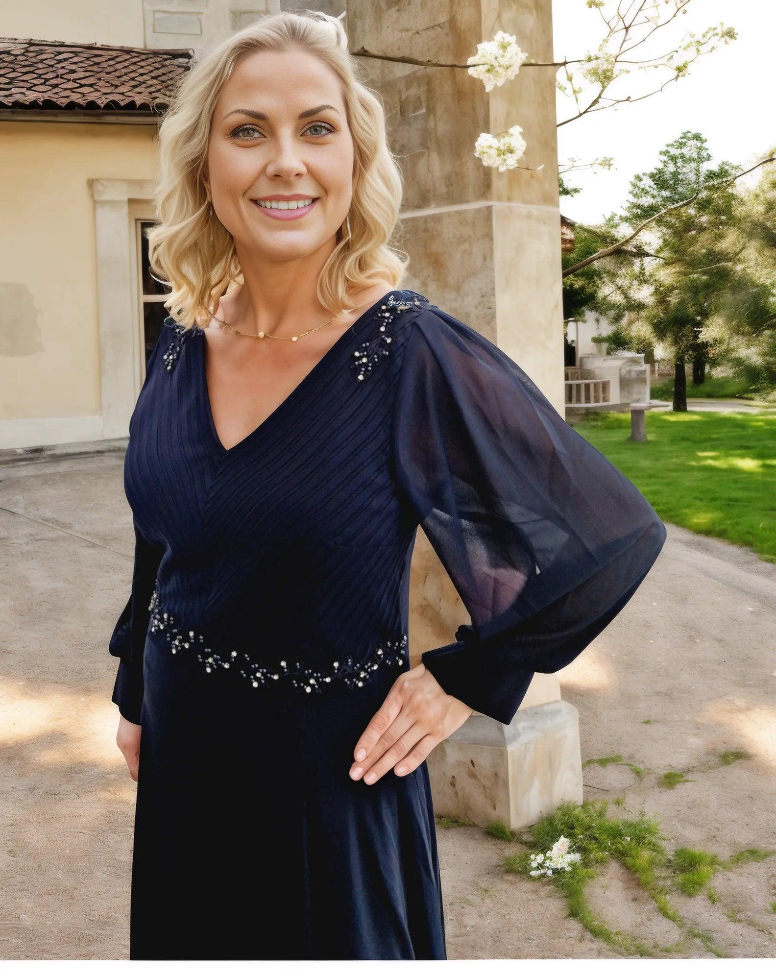 Lizabella Dress Navy 2470N - Signature Dress