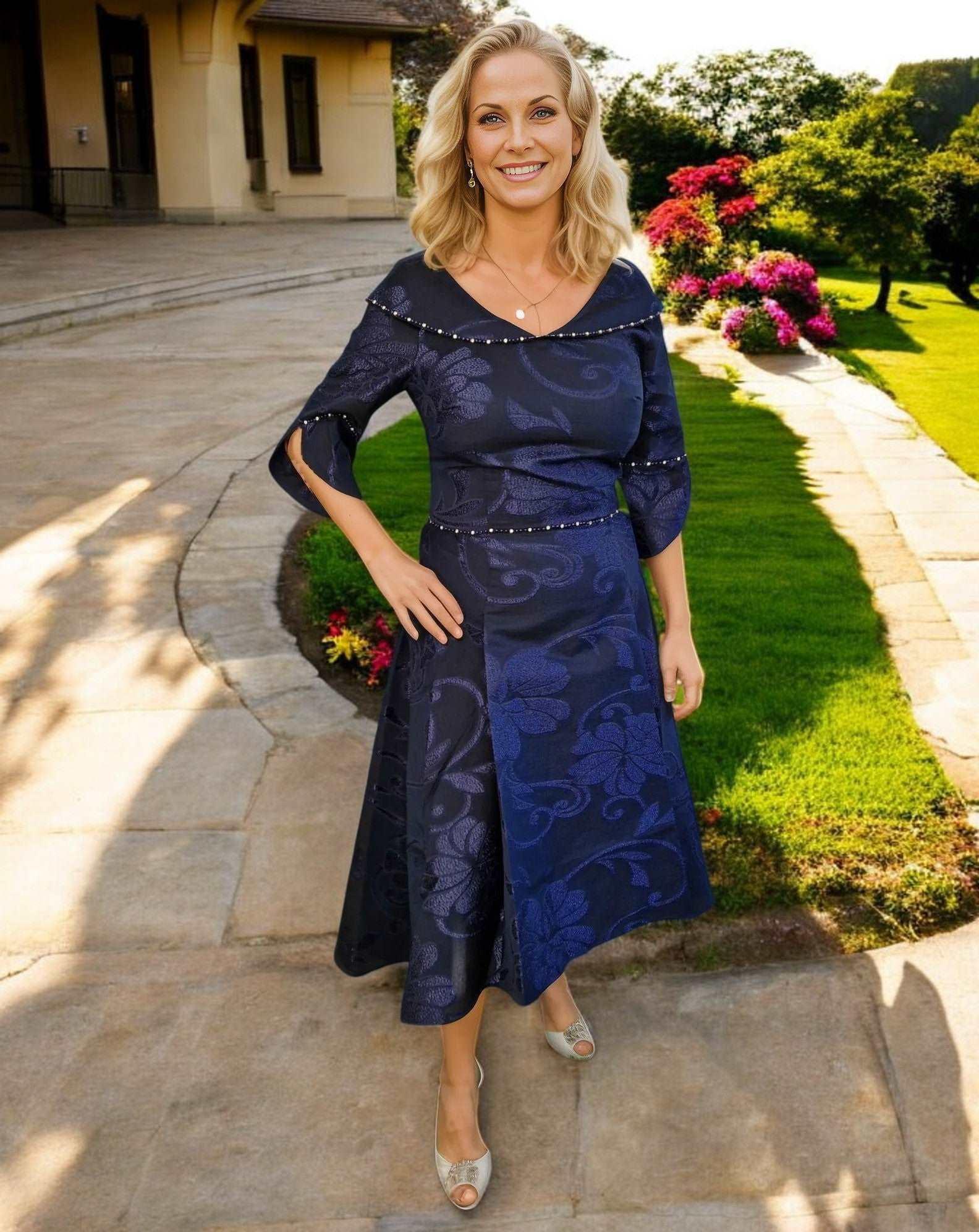Lizabella Dress Navy 2511 - Signature Dress