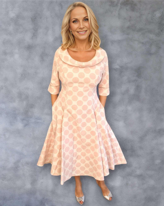 Lizabella Dress Pink spots 2269 - Signature Dress