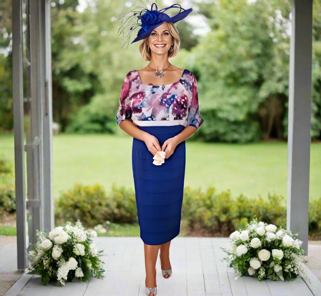 Condici Dress and Jacket 70874 Mother of the Bride Groom Wedding Guest Cobalt Blue Signature Dress