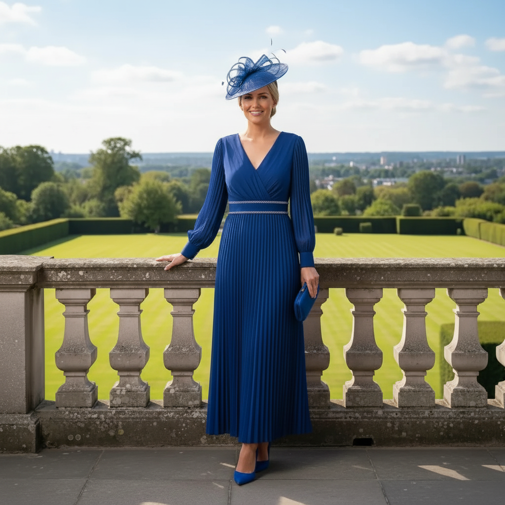 Royal Blue Cabotine Mother Of The Bride Sale Royal Blue Mother Of The Bride Midi Dress