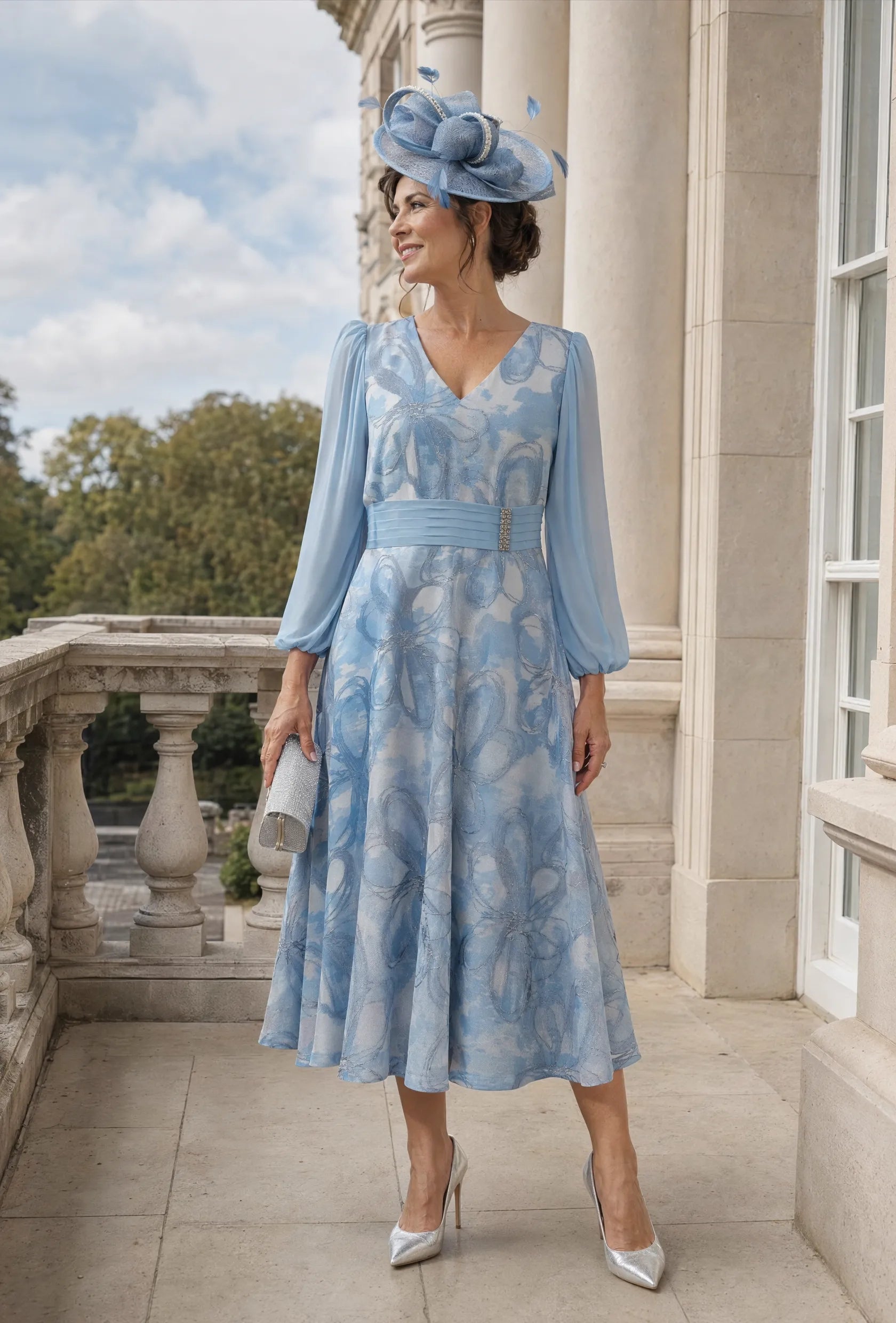 Light Blue Mother of the Bride Dress