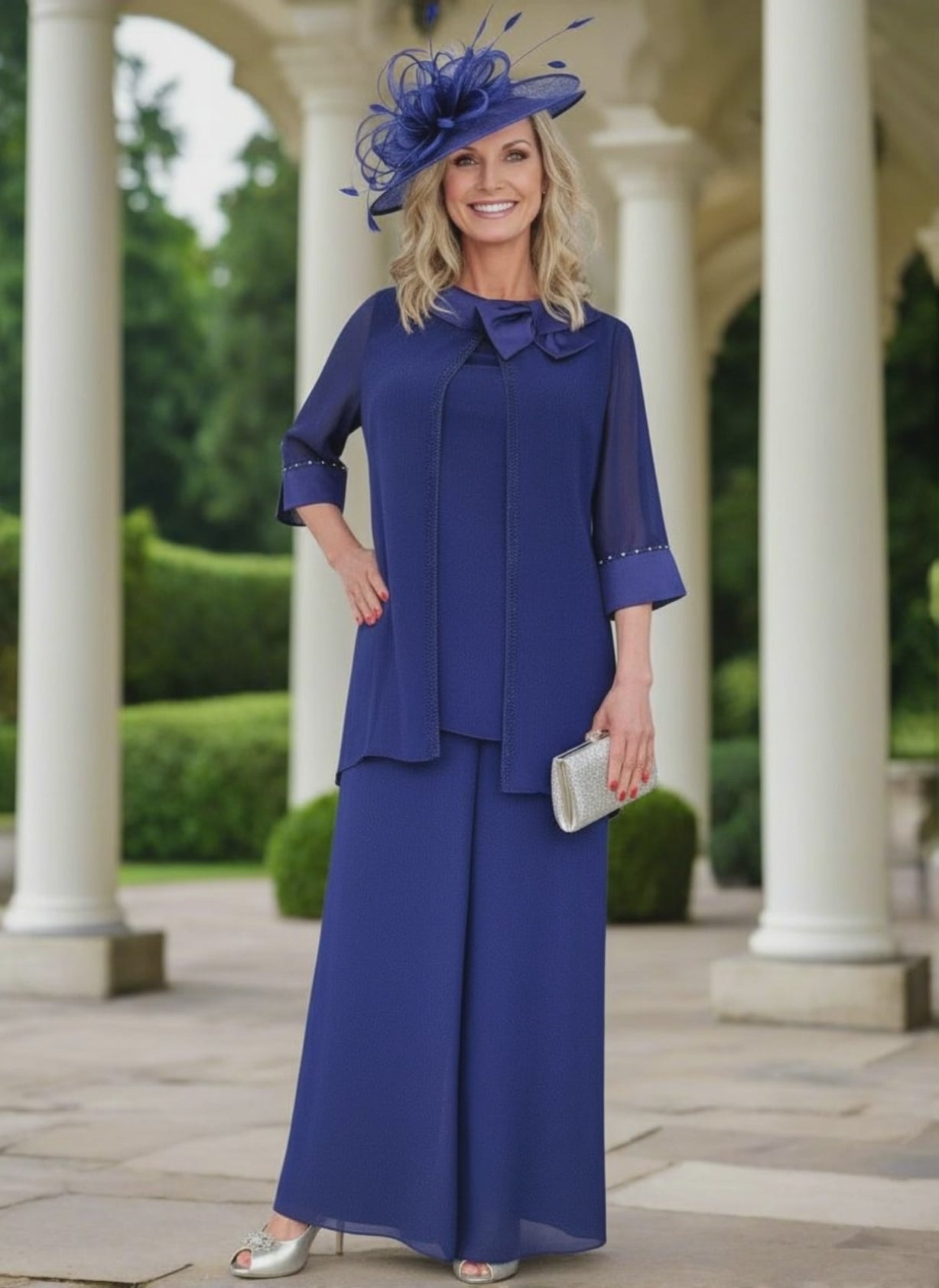 Lizabella 7231 blue Mother of the bride trouser suit - Signature Dress