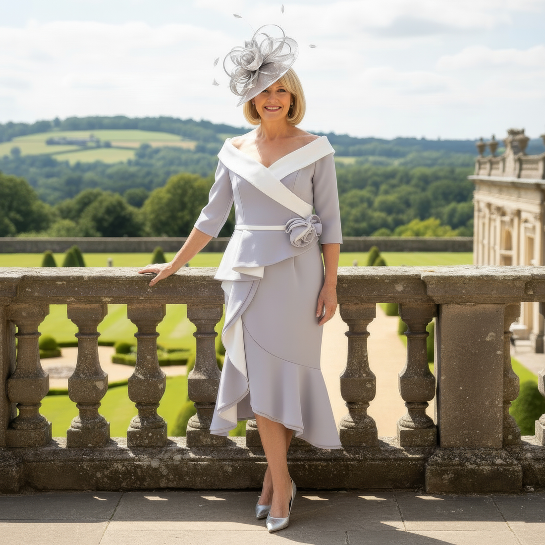 Silver mother of the bride dresses