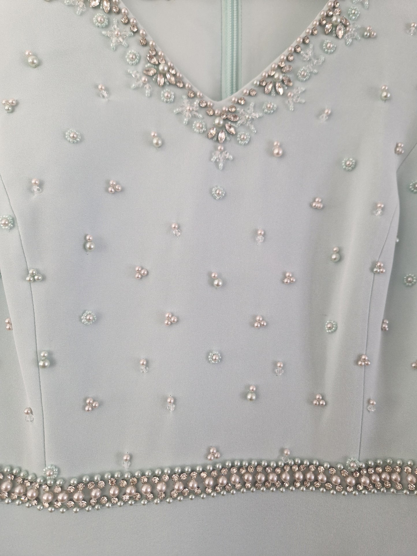 close up picture of embellishments on the dress