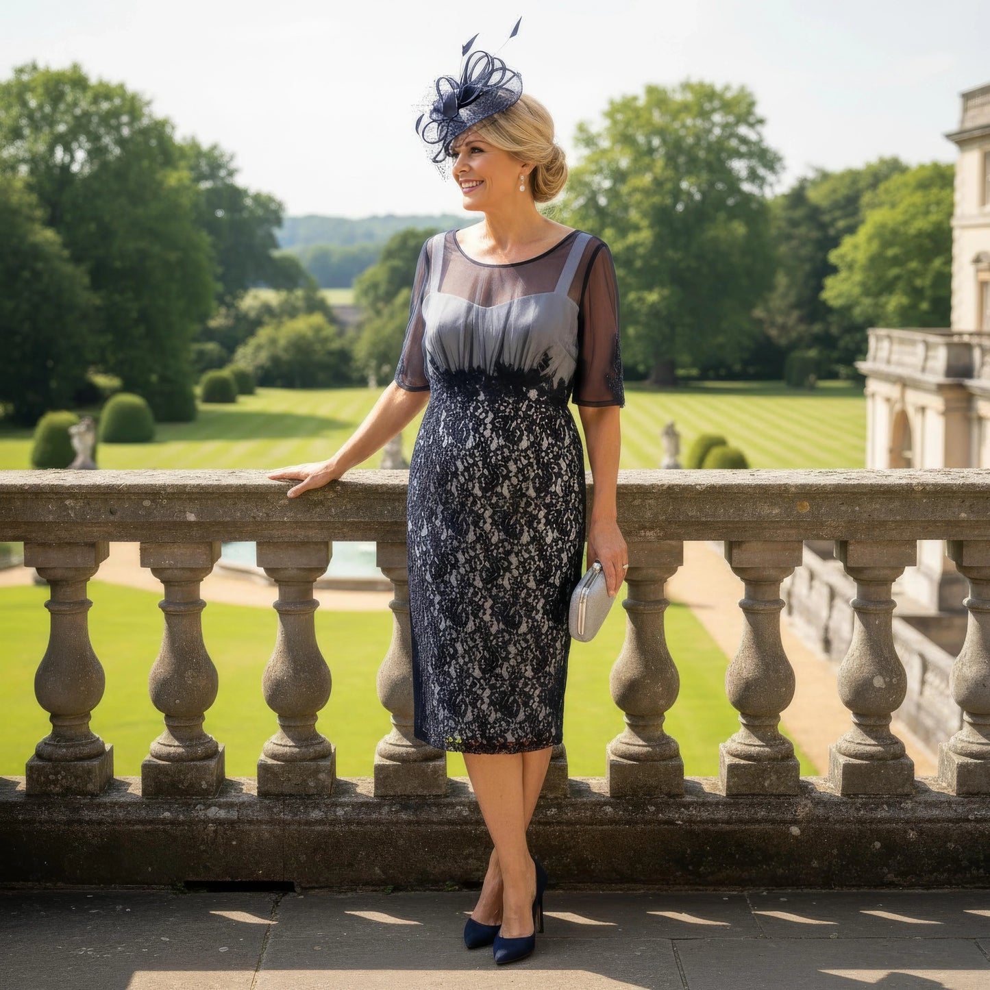 Condici_70860_Navy_Ivory._Mother_of_the_Bride_dress_and_Jacket