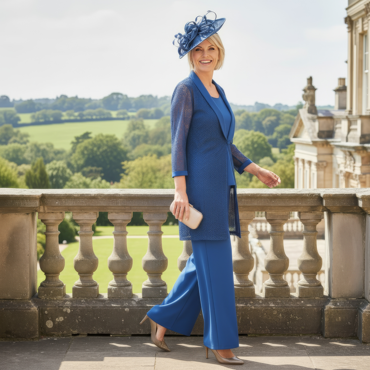 Condici 71004 Blue Trouser Suit