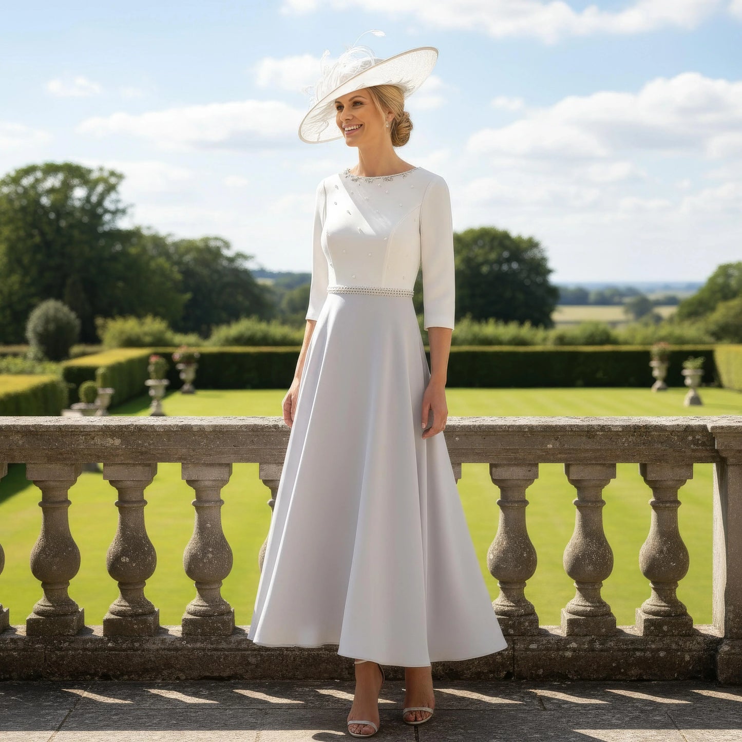 Rosa Clara Couture Club 5G1F5 Silver Ivory mother of the bride dress 