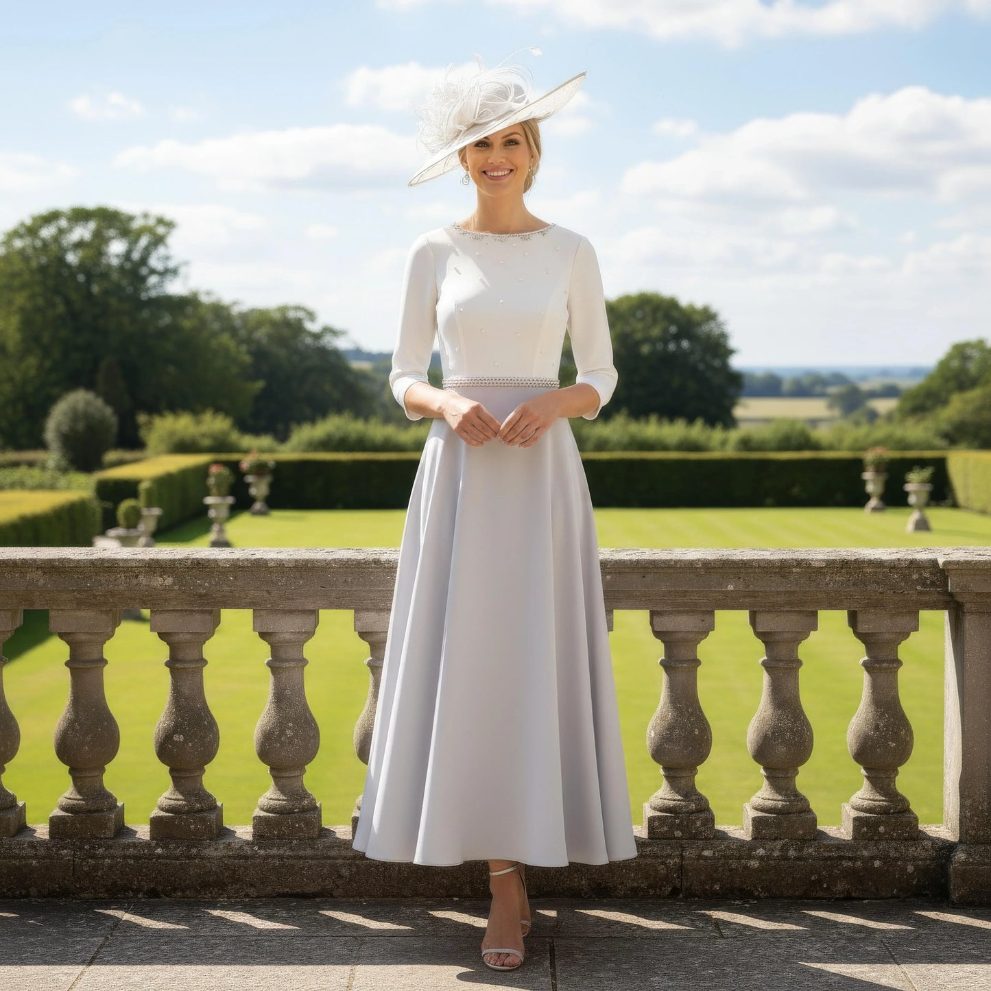 Rosa Clara Couture Club 5G1F5 Silver Ivory mother of the bride dress 