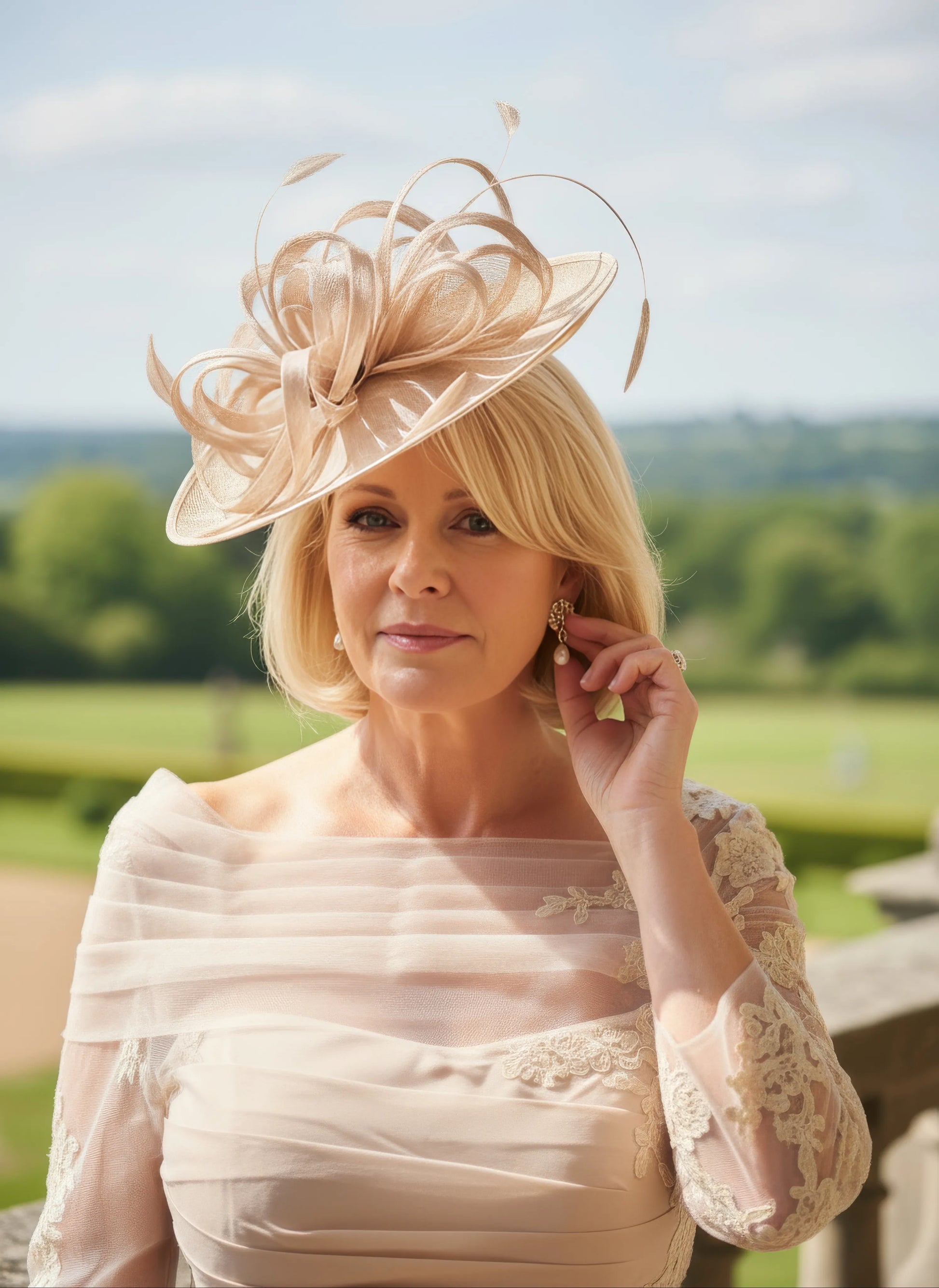 Glamorous occasion wear dress Irresistible from Veromia featuring a Organza neckline and sleeve and flattering fully ruched design in a straight fitted shape.