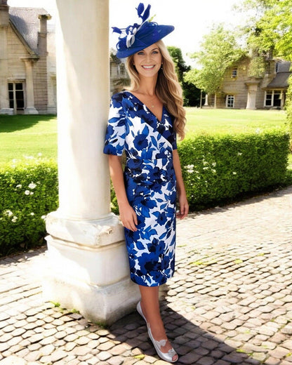 Ispirato Dress Blue Floral IV807 - Signature Dress