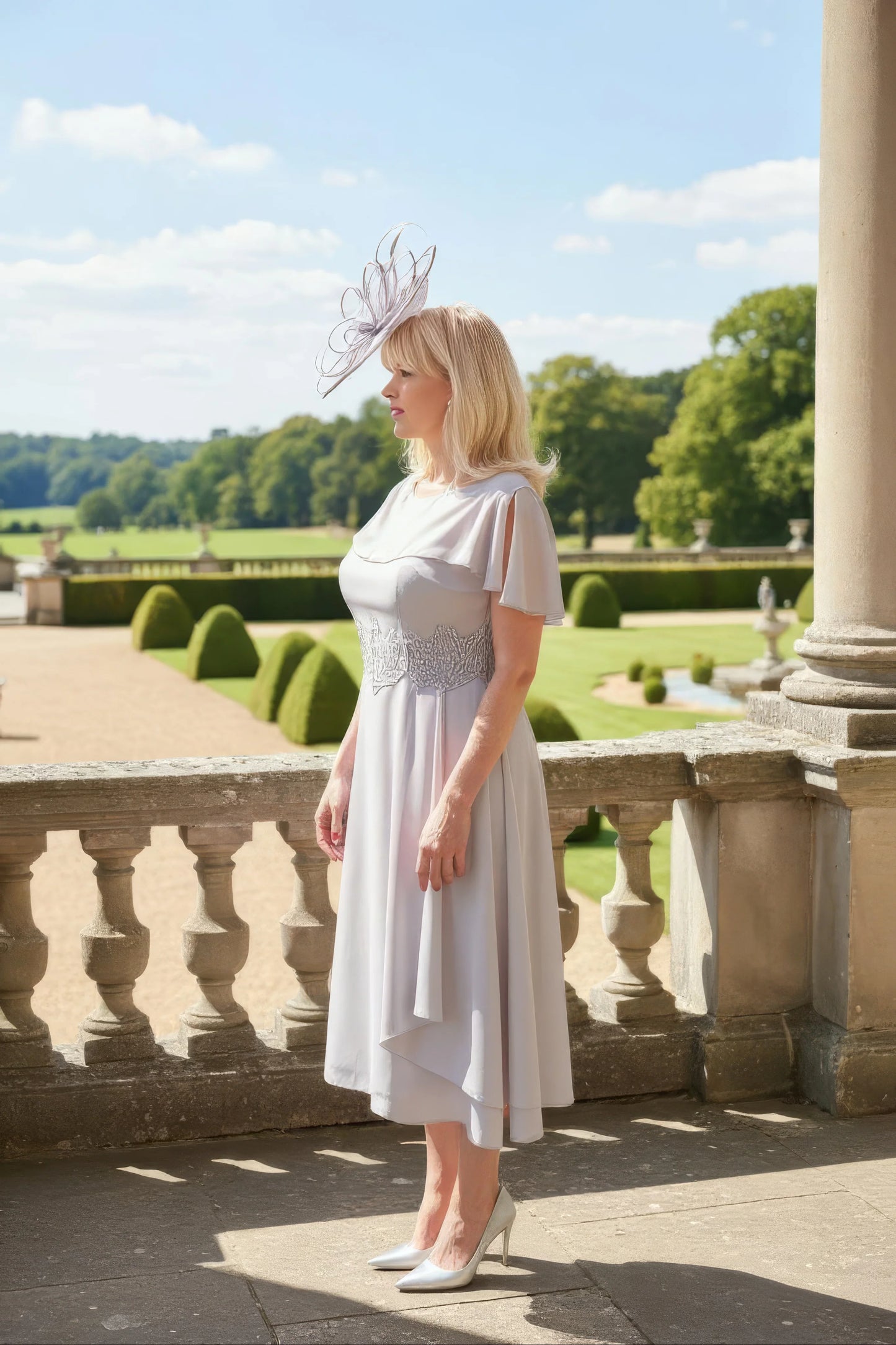 Silver mother of the bride dress by lizabella