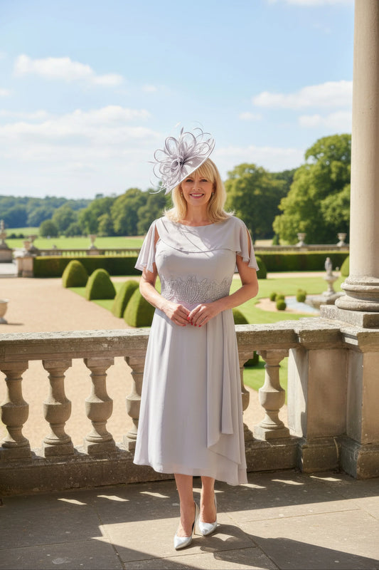 Silver mother of the bride dress by lizabella