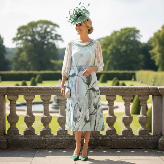 Lizabella 2838 green ALine Mother of the Bride dress