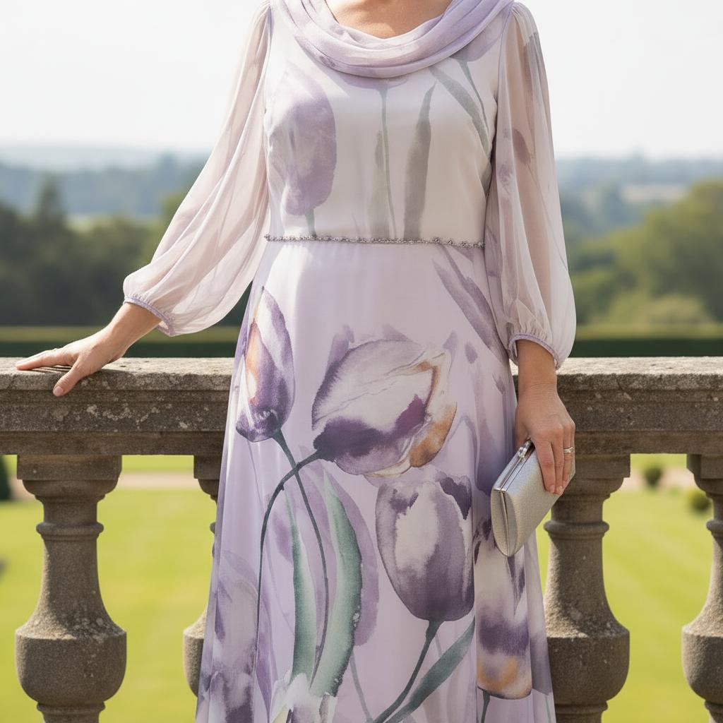 purple mother of the bride chiffon dress by lizabella - signature dress