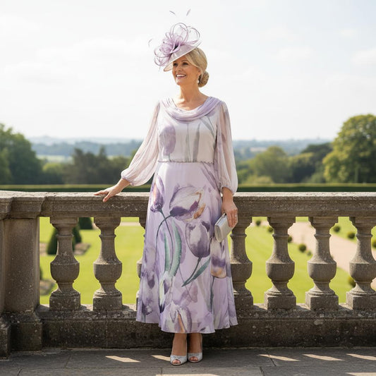 purple mother of the bride chiffon dress by lizabella - signature dress