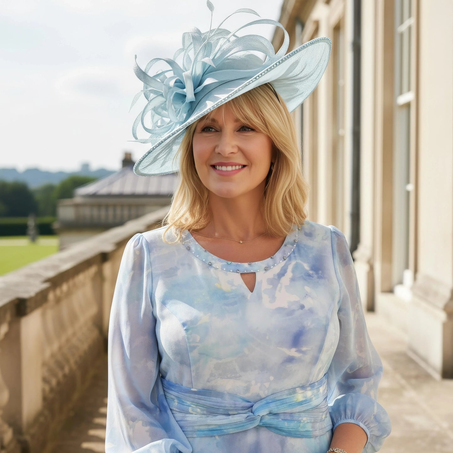 Lizabella_2850 blue mother of the bride dress with floaty sleeves