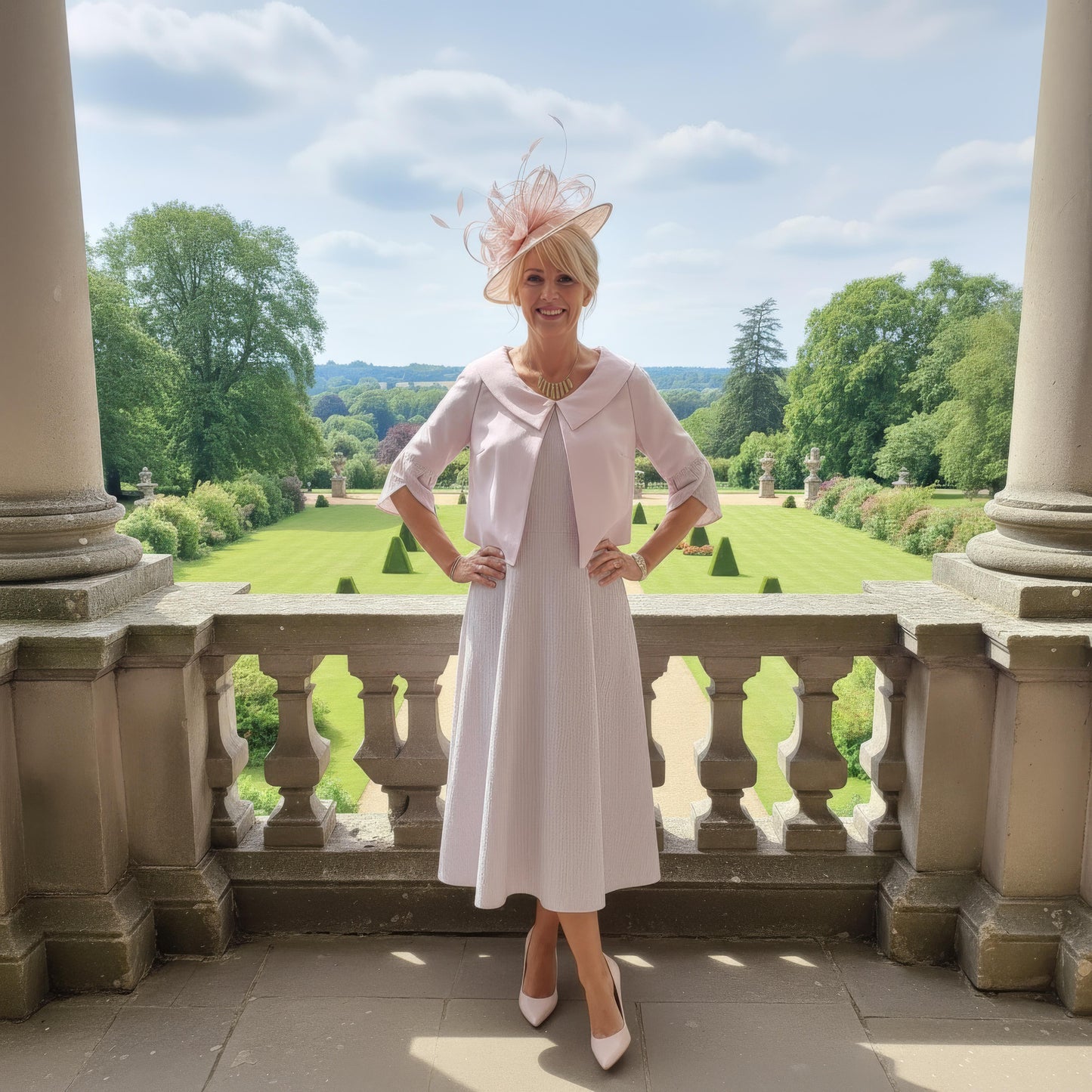 The Lizabella Dress &amp; Jacket Pink Style 7191 is a sophisticated ensemble designed for the Mother of the Bride.