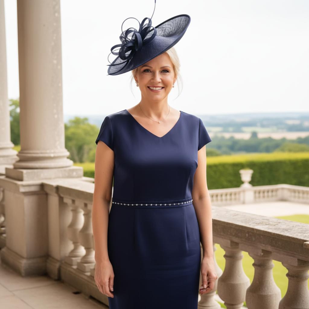 Lizabella Navy Mother of the bride outfit. Signature Dress.