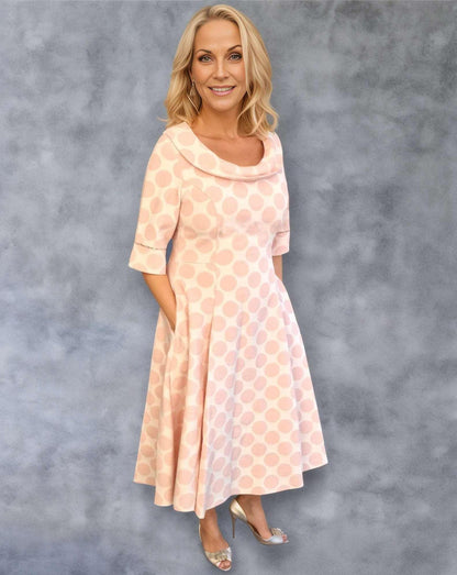 Lizabella Dress Pink spots 2269 - Signature Dress