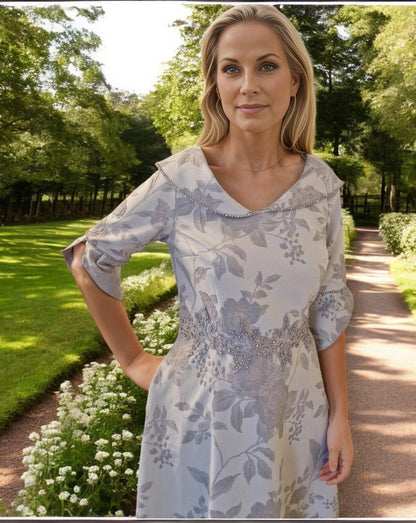 Lizabella Dress Silver 2370 - Signature Dress