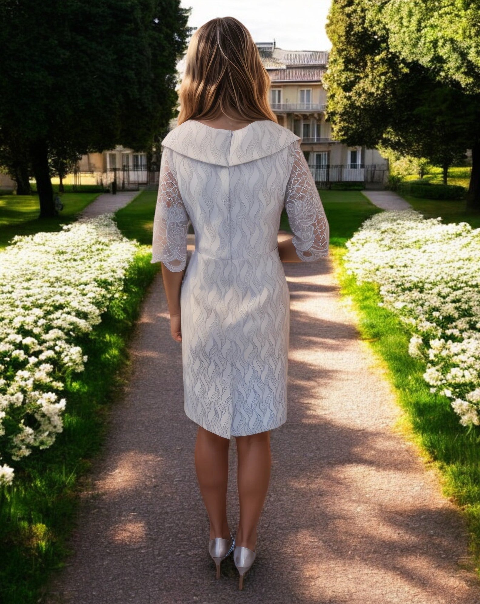 Get ready to sparkle in this stunning Lizabella Dress in Silver. It is perfect for any formal occasion, especially as the mother of the bride.

The dress is made from high-quality materials and is designed to make you feel comfortable and confident. Whether you're attending a wedding, a formal dinner or any other special occasion, this dress will make you look and feel your best.