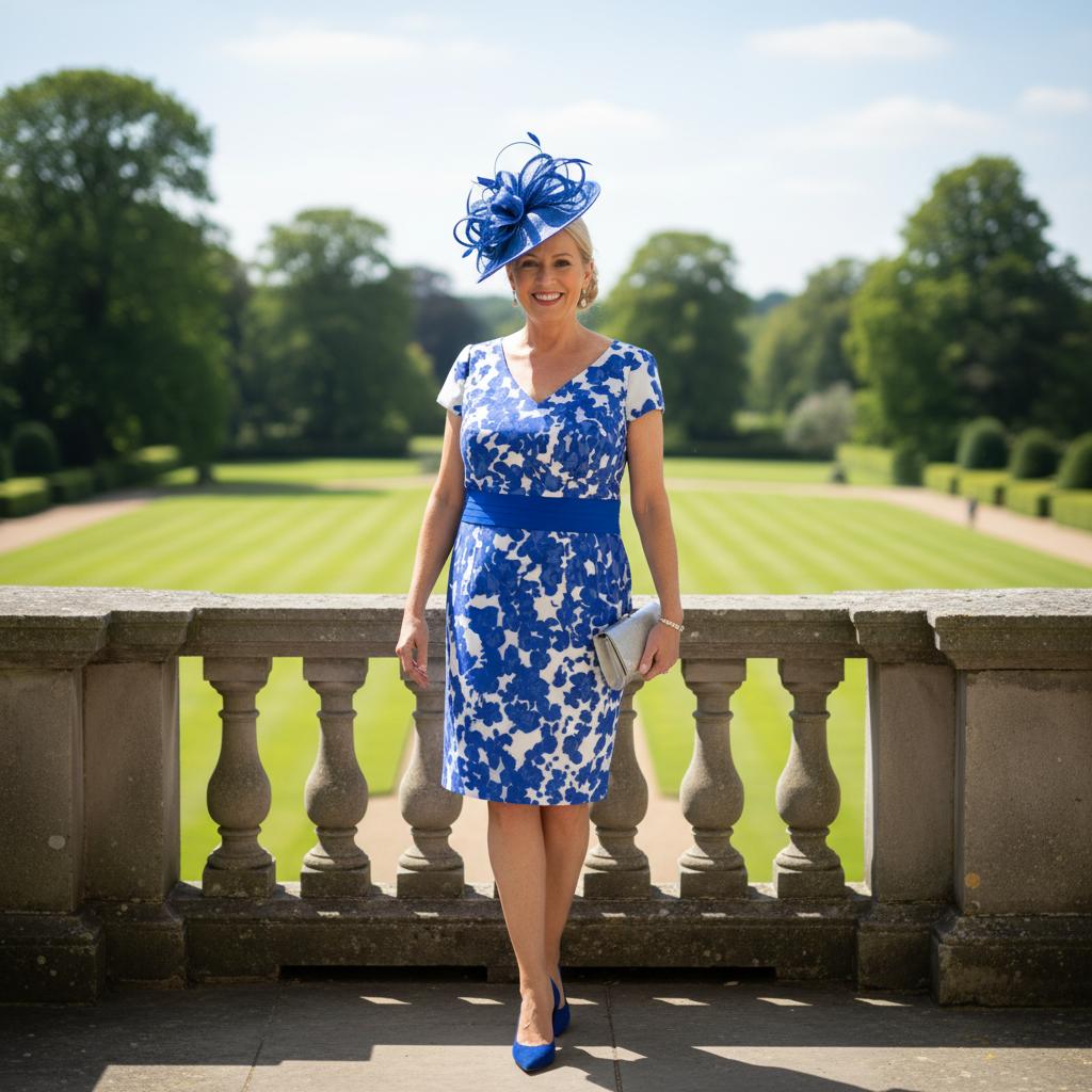 Cobalt Blue Mother of the Bride 2 Piece Outfit