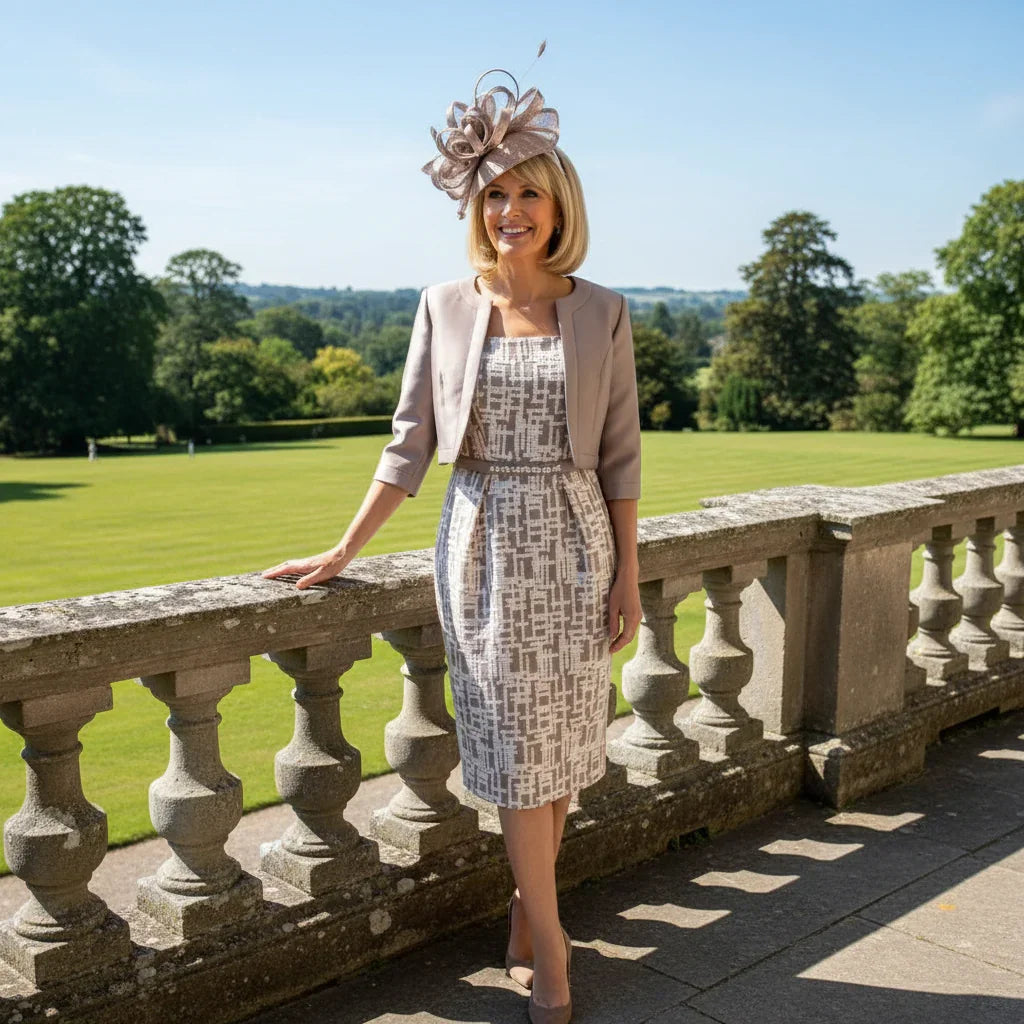 TAUPE MOTHER OF THE BRIDE 2 PIECE OUTFIT