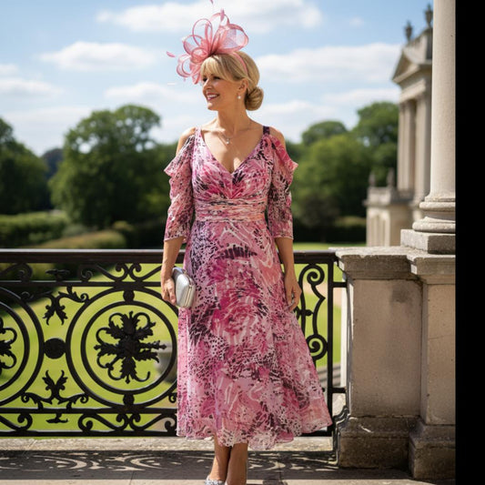 Woman in a pink veni infantino mother of the bride dress - Signature Dress