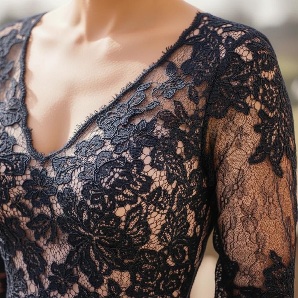 pink mother of the bride with navy lace and 3/4 sleeves