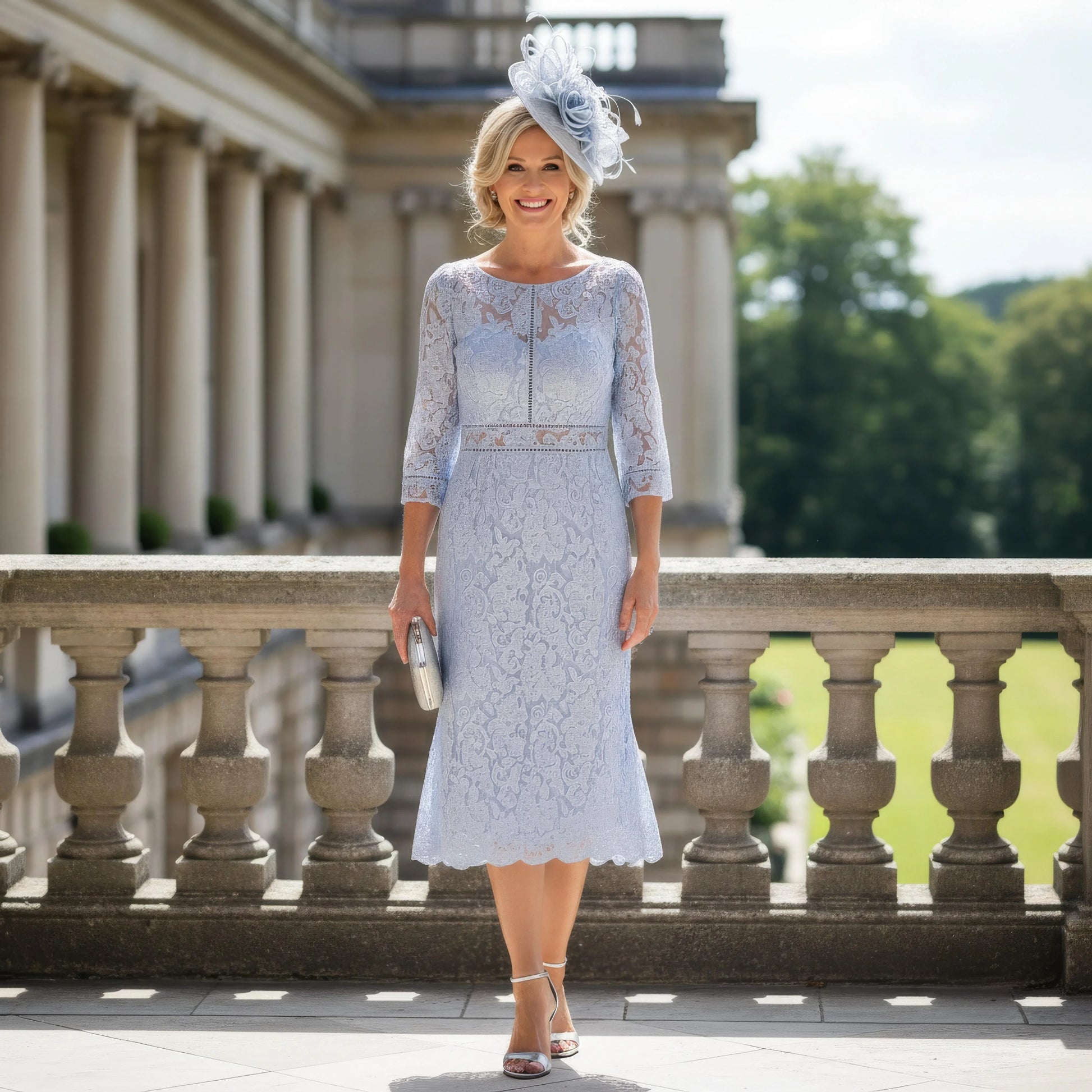 Veni Infantino 991720 baby blue mother of the bride dress