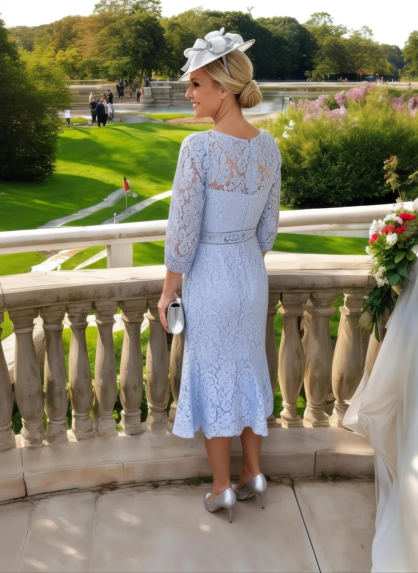 Veni Infantino 991720 baby blue mother of the bride dress