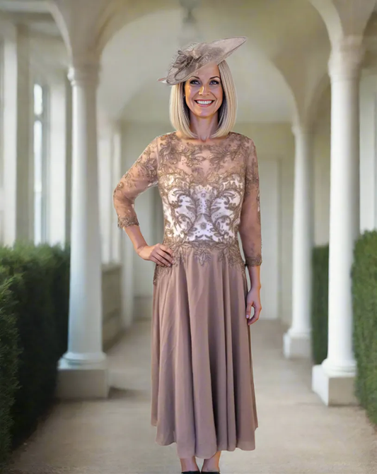 Veni Infantino Dress Taupe 991819 - Signature Dress