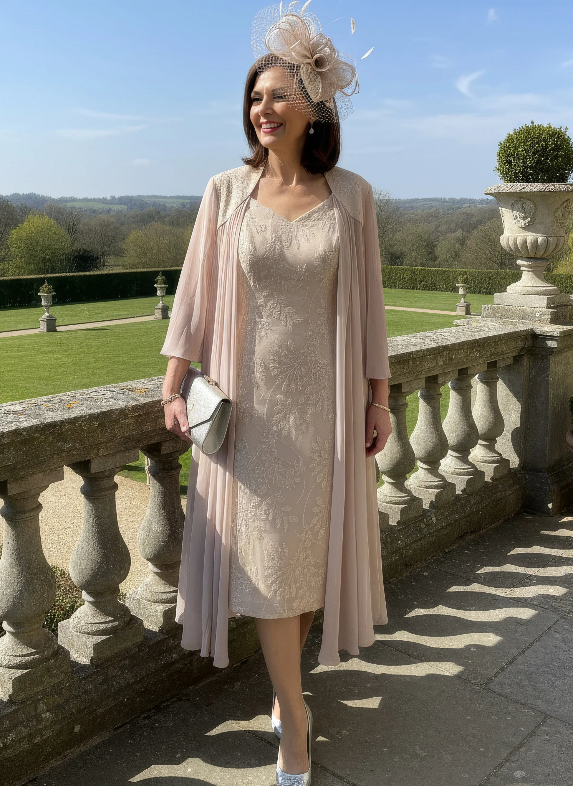 Champagne Mother of the Bride Dress & Jacket