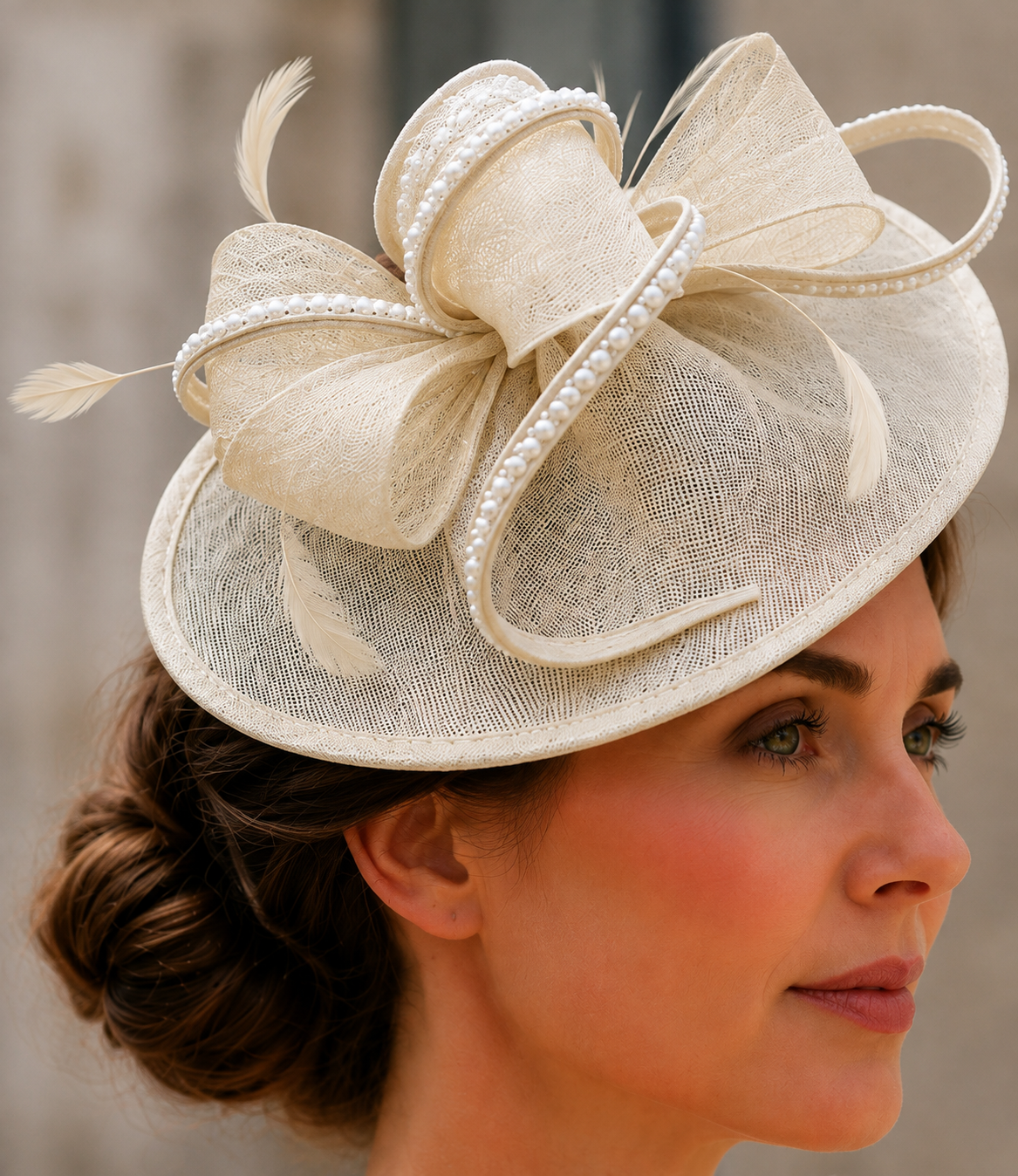 Bespoke Mother of the Bride Fascinator – SD Luxe Crystal Oval Design