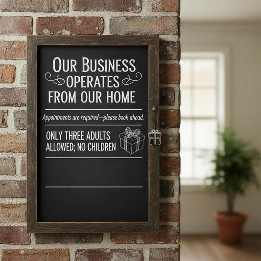 Our business operates from our home. Appointments are required—please book ahead. Only three adults allowed; no children. Signature Dress.
