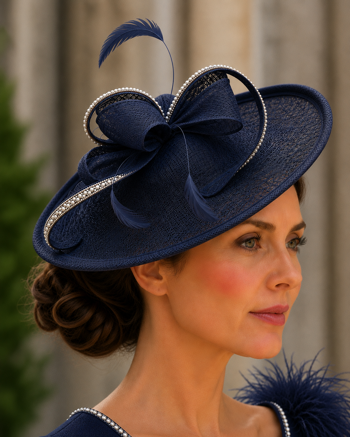 Bespoke Mother of the Bride Fascinator – SD Luxe Crystal Oval Design