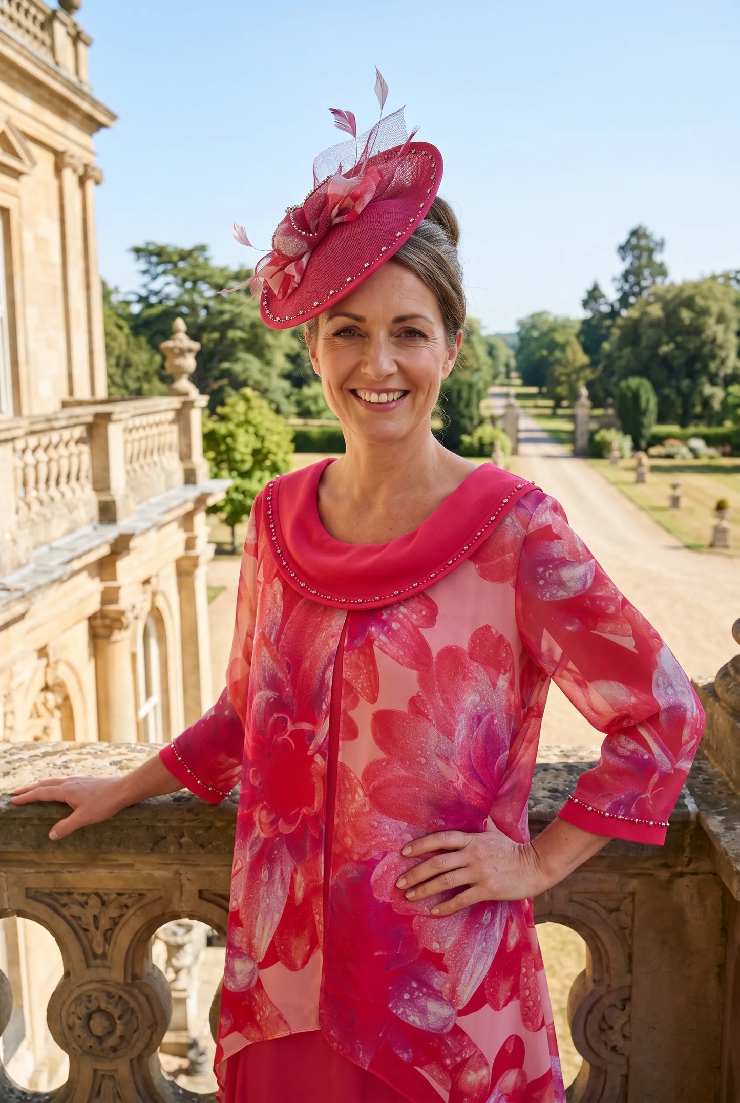 Pink Mother of the Bride Trouser Suit – Lizabella 7360