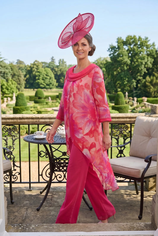 Pink Mother of the Bride Trouser Suit – Lizabella 7360