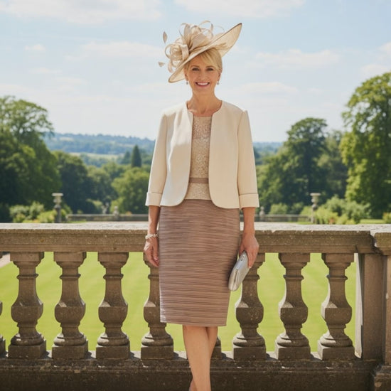 Condici outfit 71073C beige 2 piece mother of the bride set - signature dress