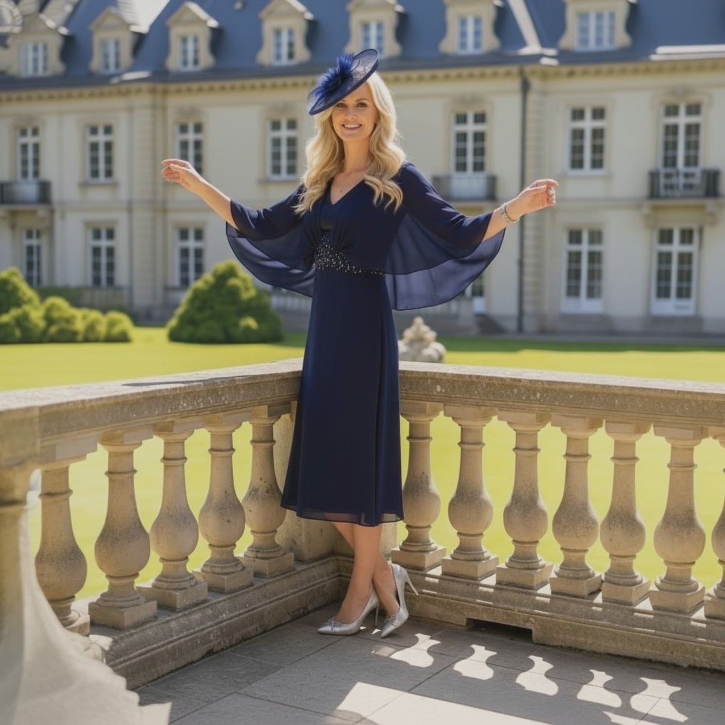 Lizabella Navy 2533 mother of the bride dress
