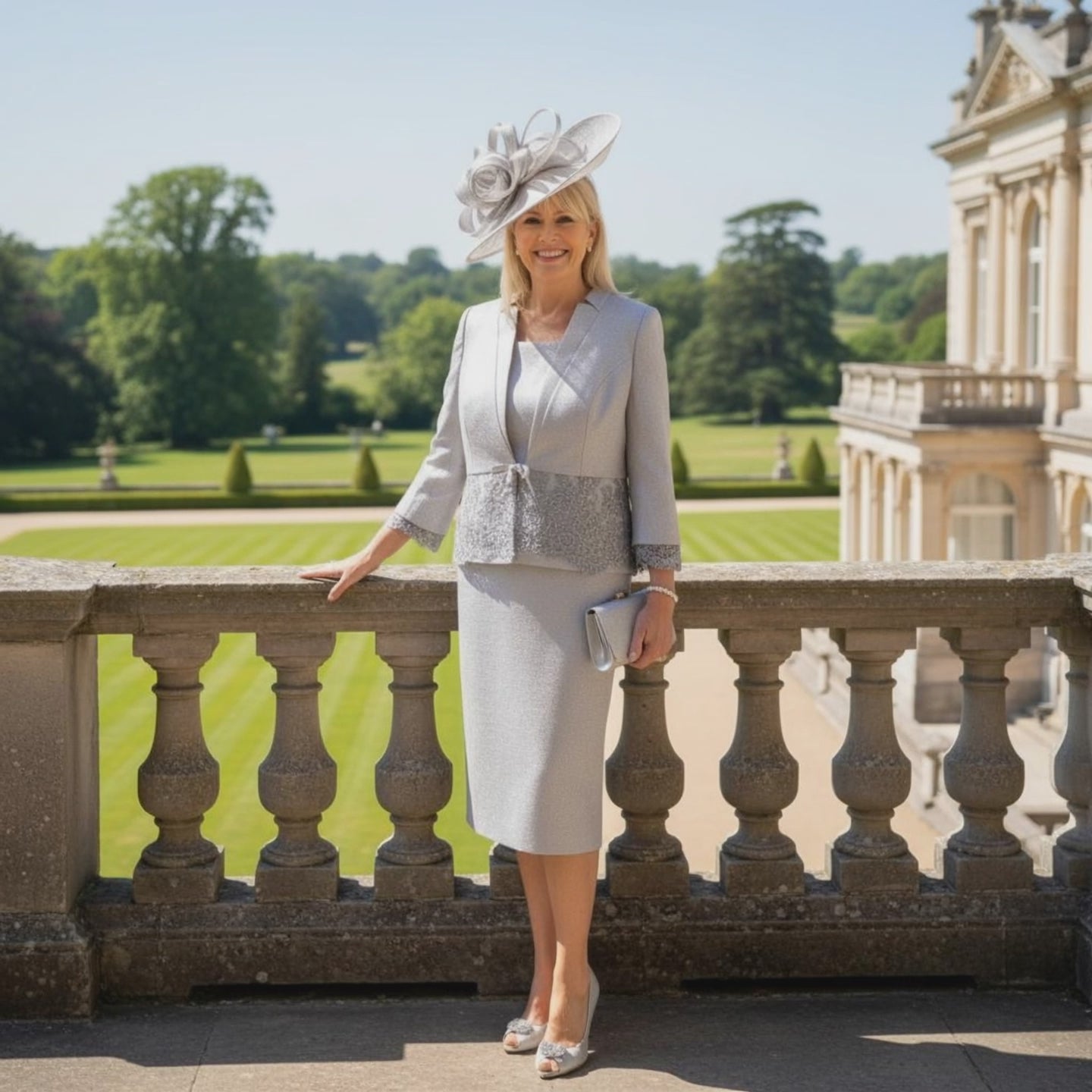 Carla Ruiz Dress and Jacket Silver 96609 - Signature Dress