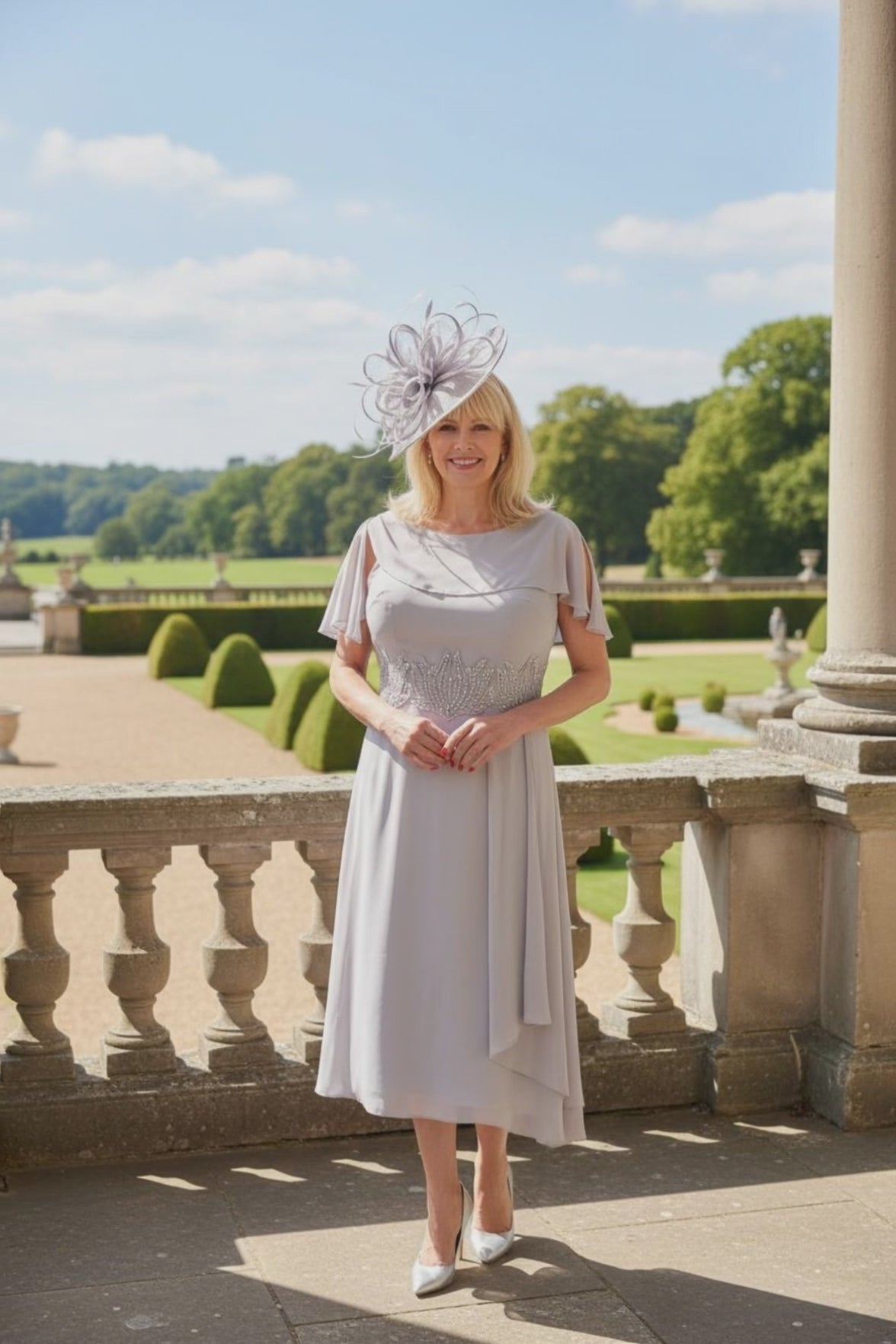 Silver mother of the bride dress by lizabella