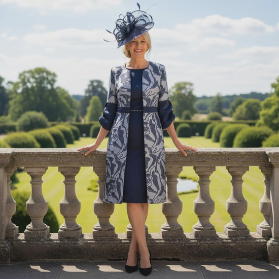 Lizabella Navy Mother of the bride outfit. Signature Dress.