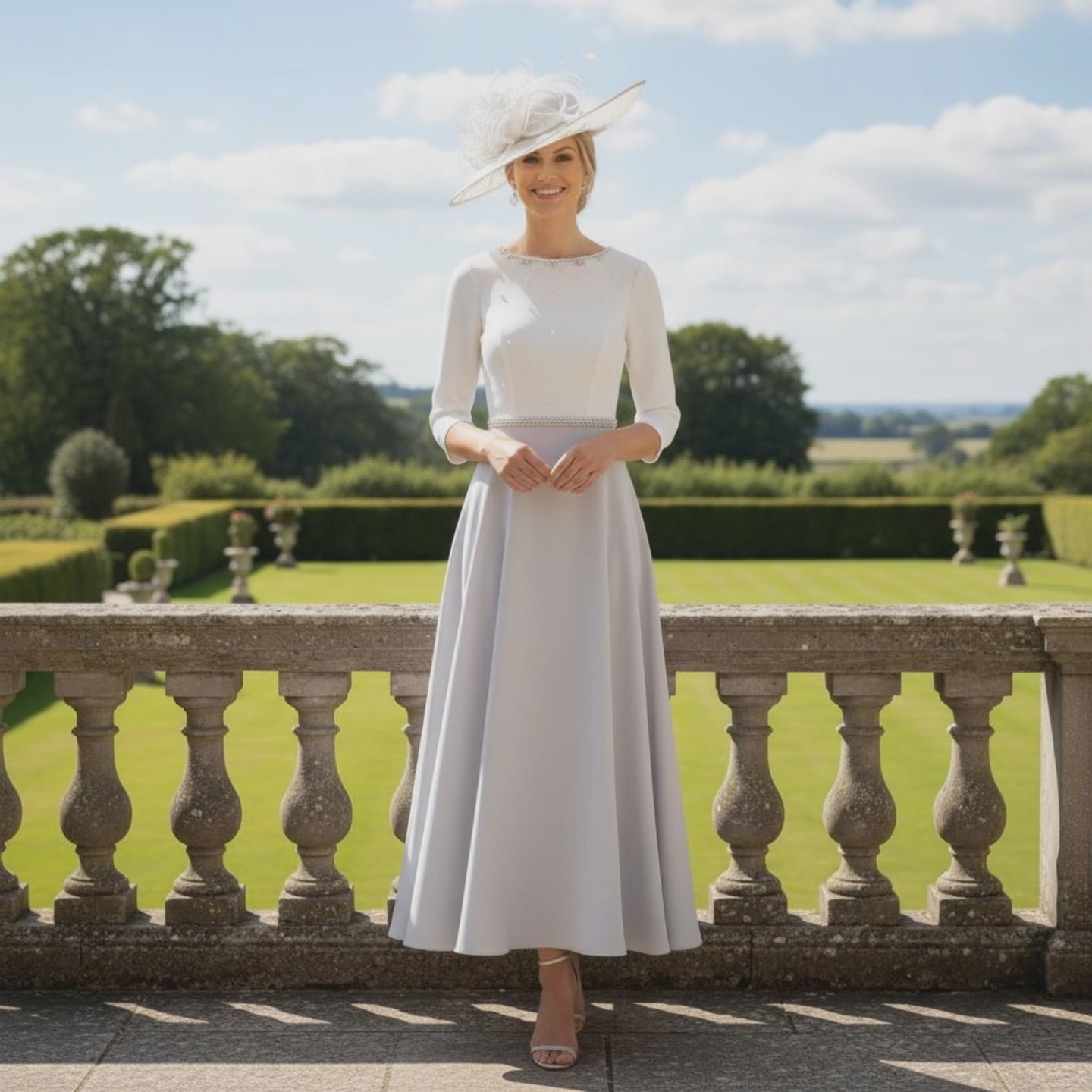 Rosa Clara Couture Club 5G1F5 Silver Ivory mother of the bride dress 